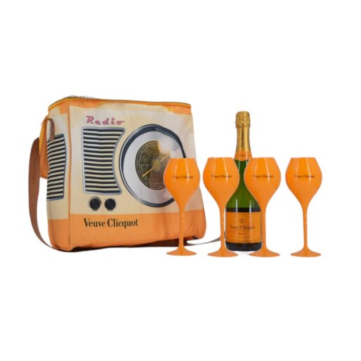 Veuve Clicquot Brut Radio Koeltas + Yellow Flutes 75CL